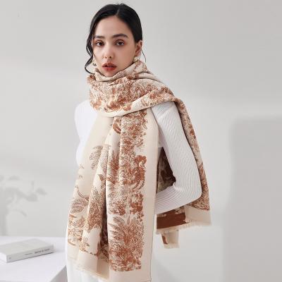 China New Fashion Women Plaid Cover Pashmina Scarf Jacquard Wrap Scarf British Style High Quality Hot European American Cashmere Female Shawl Scarves for sale