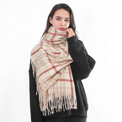 China European and American European and American wholesale plaid scarves mango pashmina cashmere shawl women's shawl tassel scarf for sale