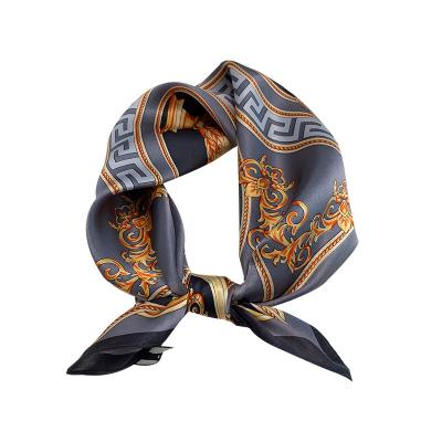 China Factory Wholesale Fashion Square Women's Soft Printed Silk Scarf 100% Designer Square Silk Smooth for sale