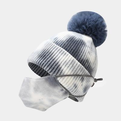 China New Wholesale Medium Thicken Warm Winter Children Hat Bib Set Cotton Face Mask Costume Face Mask And Mask Fashion Winter Hat for sale