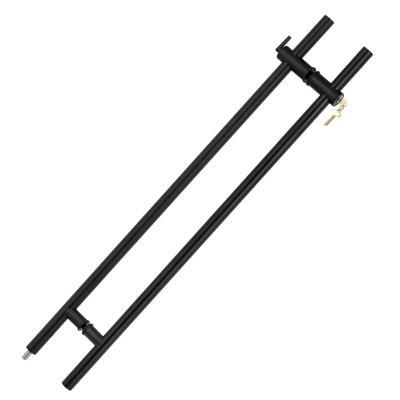 China Sliding Door Powder Coating Black 304 Stainless Steel Glass Door Locking Ladder Pull Handles for sale