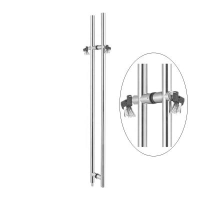 China Modern 304 Stainless Steel Double Sided Glass Door Pull Handle With Lock for sale