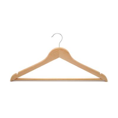 China Flat Wooden Hanger in Natural Color Wooden Suit Hanger for sale