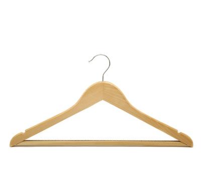 China SHOW Household Wooden Hanger With Anti-Slip Square Bar for sale