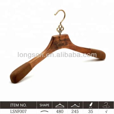 China SHOW Antique Brass Wooden Fashion Hanger Customized LSNF007 for sale