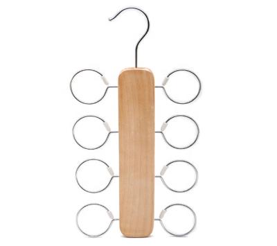 China DISPLAY 8 Holes Natural Wood Scarves Hanger Wooden Scarf Hanger for sale