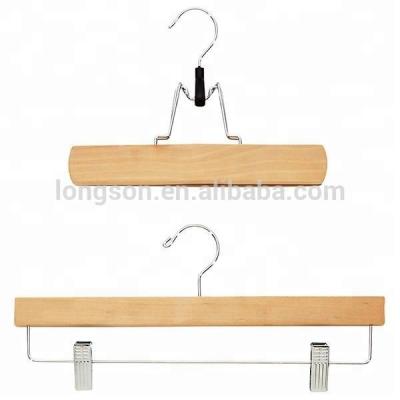 China DISPLAY Trouser Hanger Wooden Trouser Hanger With Clips for sale