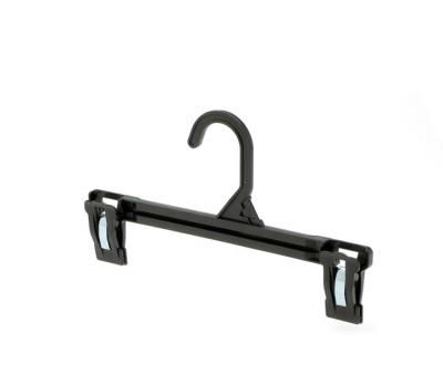 China SHOW black plastic pants hanger with plastic clips for sale