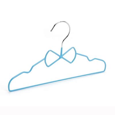 China Lounge Kids Bow Tie Shape PVC Dipped Wire Hanger For Kids for sale