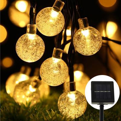 China Outdoor Solar Christmas Decorative Lighting String Lights 20ft 30 LED Waterproof Fairy String Lights Crystal Ball Light Decorative Bubble Globe for sale