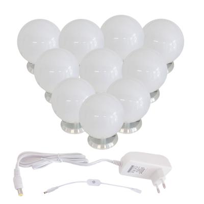 China Outdoor Mounted PC Hollywood Mirror Lamp Waterproof IP65 10 Bulbs Led Vanity Light Kit for sale