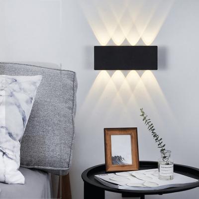 China Modern Thicker Nordic Wall Lamp Led Aluminum Outdoor Indoor Ip66 Up Modern Home Stairs Down Black Living Bedroom Bedside Bathroom Light for sale