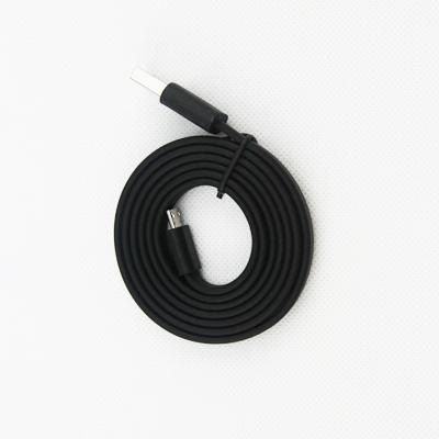 China Android Phone Black Purre USB Charger Flat Copper Micro Cable For 2A Current for sale