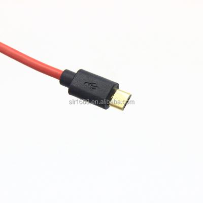 China Connectors Double Red Color 0.15m Wire Black Gold Plated Plugs USB Type-A To Micro USB Type-B Cable USB 2.0 Version for sale