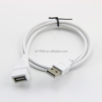 China COMPUTER 1.0 Meter White USB A Male To Female Extension Cable USB 2.0 Data Cable Pure Copper Wire 2428AWG PE Bag Package for sale