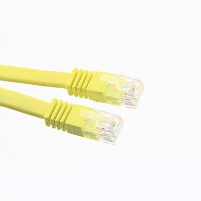 China High Quality Injection Molding 6P6C RJ12 Male To Male Flat RJ12 Cable Yellow Color 1.0 Meter Factory Wholesale for sale