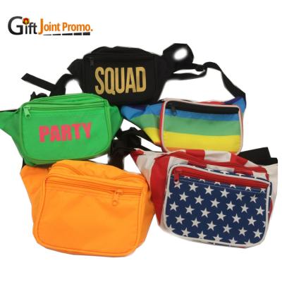 China Water Proof Wholesale Neon LOGO Printed Sport Running Waist Bag Custom Fanny Pack for sale