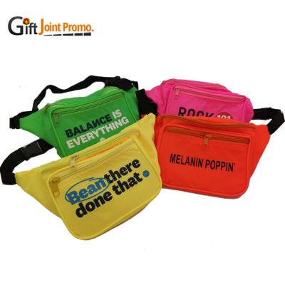 China Water Proof Wholesale Nylon/Polyester Fanny Pack Custom Neon LOGO for sale