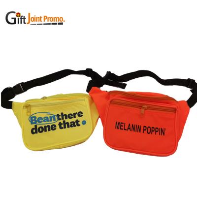 China Water Proof 3 Zipper Waist Outdoor Printed Fanny Pack LOGO Printed Hike Bag for sale