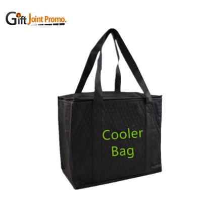 China Hand Lunch Insulated Cooler Bags Wholesale Custom LOGO Printed Non Woven Insulated Lunch Cooler Bag for sale