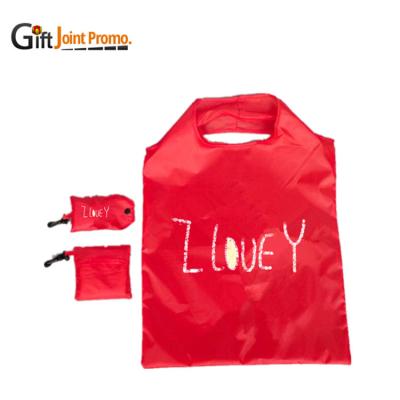 China Eco-friendly reusable foldable polyester shopping bag handbag/shopping bag tote bag foldable shoulder bag for sale