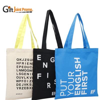 China Long Shoulder Handle Tote Wholesale Long Handle Bamboo Cotton Conference Bag for sale