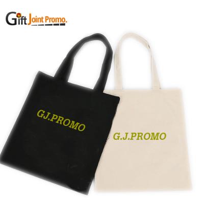 China Shoulder Handle Tote Promotional Cotton Tote Bag Black Long Cotton Tote Bag Custom Screen Printed for sale