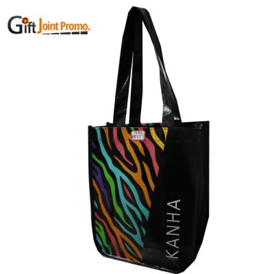 China Promotional Foldable Recyclable Handbag/Shoulder Bag LOGO Shopper Tote PP Custom Laminated Around Bottom Non Woven Bag for sale