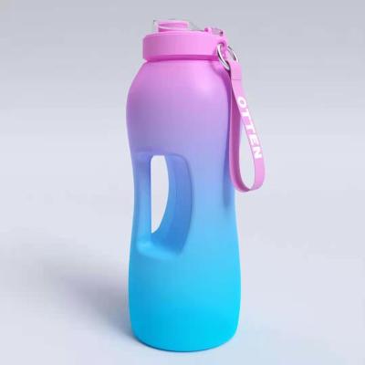 China Wasserflasche Sports Water Bottle Large Capacity Travel Viable High Quality Outdoor Use With Time Marker for sale