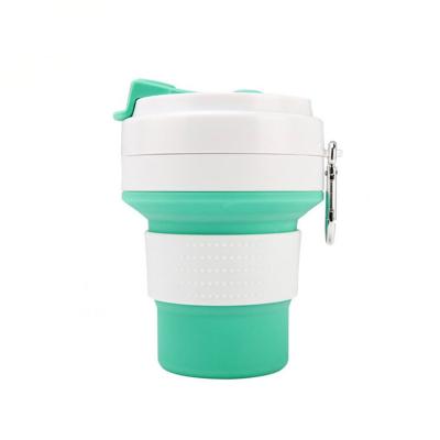 China Outdoor Viable Hot Selling Collapsible Silicone 580ml Collapsible Water Bottle With Water Custom Logo Collapsible Foldable Sport Silicone for sale