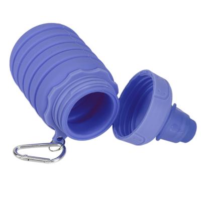 China Viable Wholesale Clear Folding Bottle Flexible Drinking Water Collapsible Container With Carabiner for sale