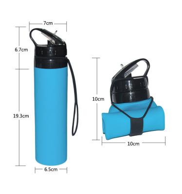 China Amazon Vaso Plegable Silicona Leakproof Silicone Sports BPA Free Flexible Hot Selling Collapsible Free Water Bottle for sale