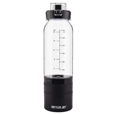 China Viable Black 700ml Plastic Tritan Protein Drink Shaker Gym Cup With Metal Carry Ring for sale