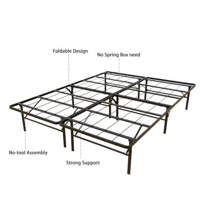 China 14 Inch High Quality Metal Folding Bed Frame Queen Size Folding Bed Frame Mattress Platform Storage Foldable for sale