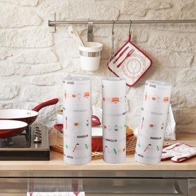 China Viable Lazy Rags Washing Household Cloth Towels Disposable Dish Cleaning Cloth White Kitchen Printing Or Customized All-season for sale