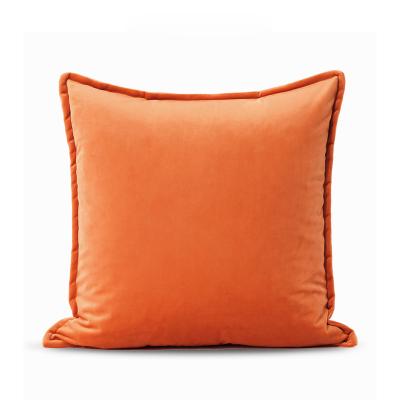 China Viable Nordic Home Decorative Orange Tiles Cushion Cover For Sofa Luxury Cushions Cozy Pillow Case Velvet Pillowcase for sale