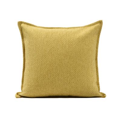 China Hot Selling Canvas Viable Yellow Chenille Cotton Living Room Tile Case Splicing Customized 45*45cm 50*50cm Bed Pillowcase for sale