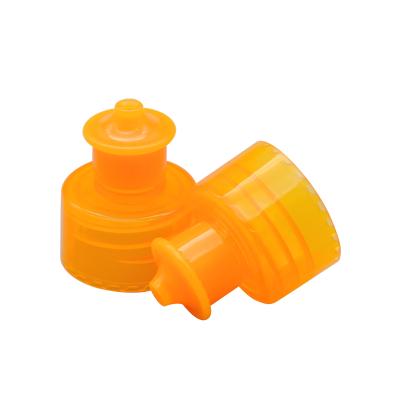 China Non Spill 28mm Plastic Bottle Screw Cap Push Pull Bottle Cap Closure for sale