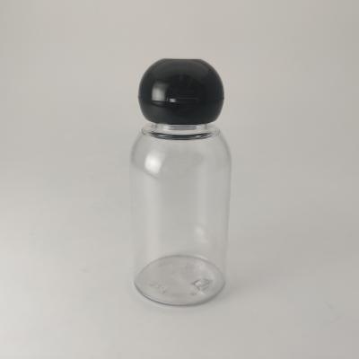 China PET 50ml Plastic PET Bottle With Flip Top Glass Bead Shape Screw Top Lid for sale