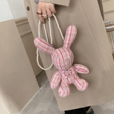 China JOWYAR fashion hot selling 2022 girls kids bead chain rabbit shape ladies pinch bag small cross - body women handbags for sale