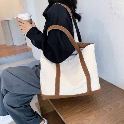 China Other 2022 New Fashion Women Large Tote Bag Shoulder Canvas Bag Custom for sale