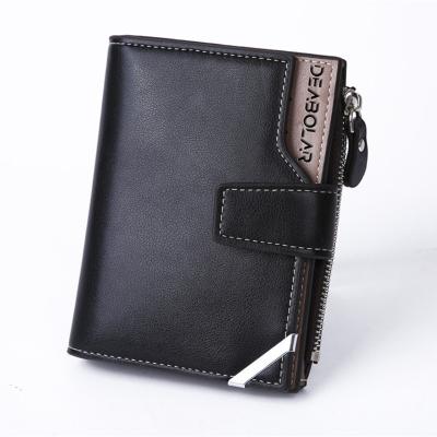 China 2020 new design men's business wallet waterproof leather men's wallet multifunctional triple wallet manufacturers with coin pockets for sale