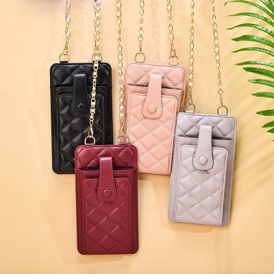 China Waterproof High Quality Rhomboid Leather Women Long Zipper Coin Clips Design Clutch Wallet Money Credit Card Holder Female Bag for sale