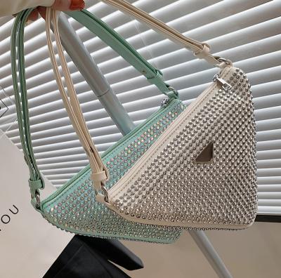 China Fashion JOWYAR 2022 new women's sequin shiny fashion ladies shoulder armpit bag mobile phone female triangle handbag for evening for sale