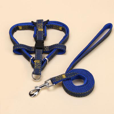 China Wholesale Thoughtful Denim Pet Leash for Running or Training Cat Dog Collar Harness and Dog and Cat Leash for sale