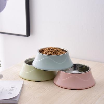 China Wholesale Viable Dual-Use Dog Bowl Stainless Steel Slot Plastic Pet Bowl for sale