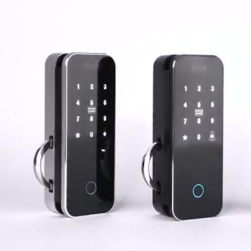 中国 Frameless Tempered Glass Fingerprint Door Push Hook Sliding Doorbell Built-in Safe Intelligent Digital Remote Control Radio Doorbell for Office 販売のため