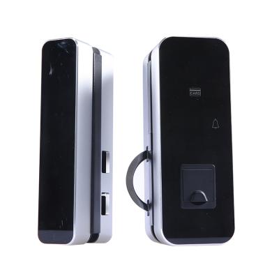 Cina Close The Door Automatically Locked Access Control Remote Control Electronic Office Door Fingerprint Glass Lock Single And Double Door No Hole Password Smart Lock in vendita