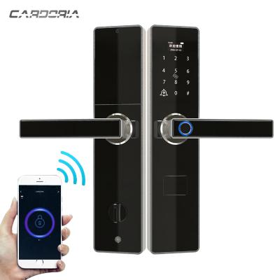 중국 Home& School& Apartment& Office Digital APP Front Door Lock WiFi Fingerprint Controlled Smart Door Lock for Home Office Residential 판매용