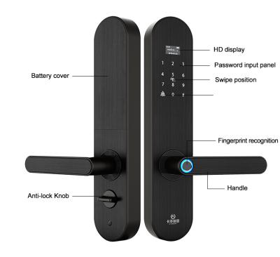 China Wooden Smart Biometric Fingerprint Door Entry Rise Door Entry WIFI Keyless TUYA Smart Lock Remote Control Wood Lock Te koop